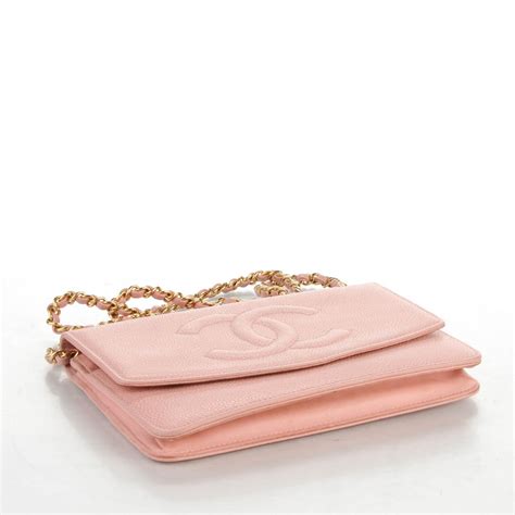 CHANEL Caviar Timeless CC Wallet on Chain WOC Pink